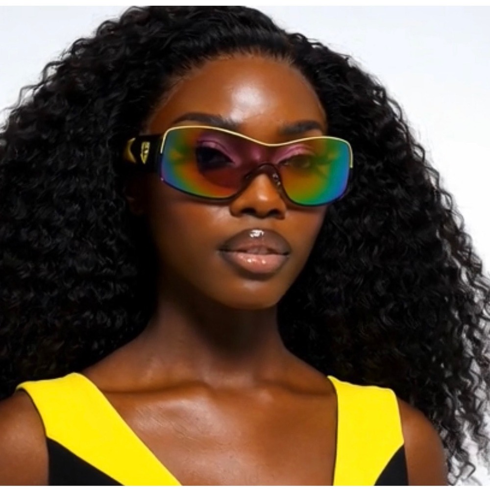 Fashion Sunglasses Women Steetwear Yellow Mirror Reflective‎ Lens UV400 Trendy